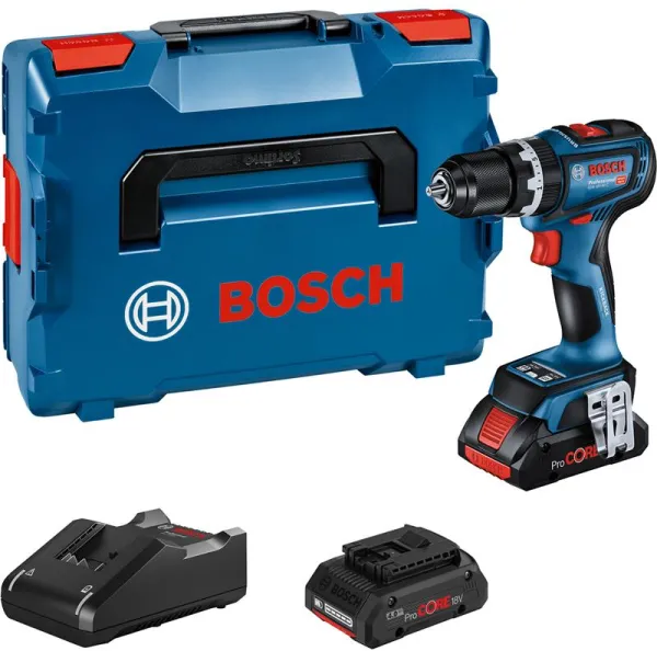 Bosch cordless impact drill GSB 18V-90 C 2X4.0AH PROCORE GAL 18V-40 L-BOXX COMO