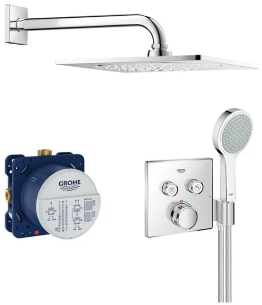 Grohe Grohtherm SmartControl Shower Set with Overhead Shower, Chrome