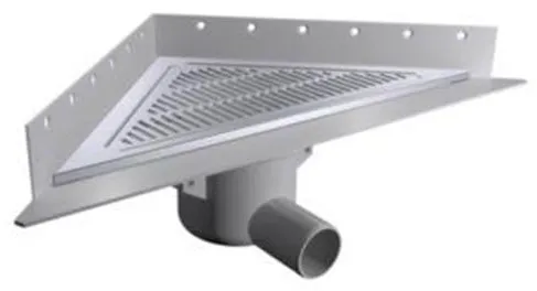 Purus Corner floor drain package Ø50 mm horizontal connection