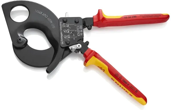 Knipex Cable Cutter (Ratchet Principle) black lacquered, VDE approved 280 mm