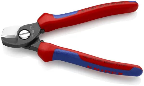 Knipex Cable Shears blued, with multi-component handle 165 mm