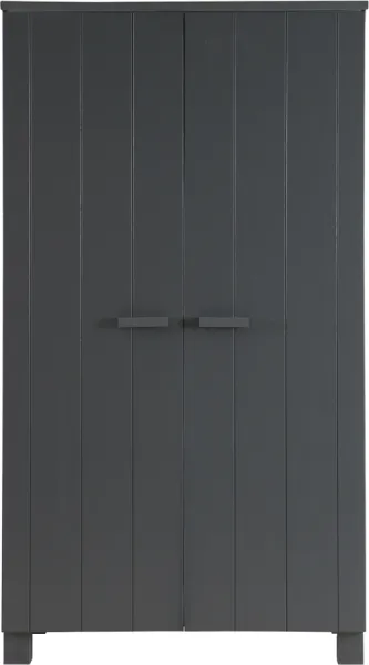 Dennis, Wardrobe, dark grey, H202x55x111 cm, pine
