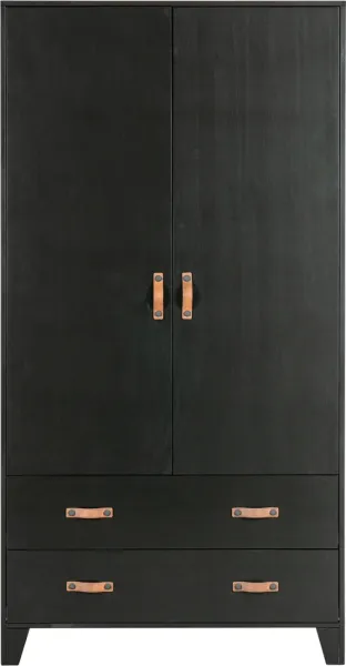 Dian, Wardrobe, black, H180x40x94 cm, pine