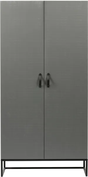 Morris, Wardrobe, grey, H195x100x53 cm, pine