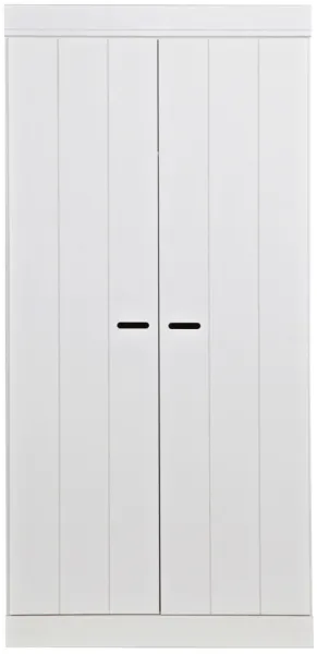 Connect, Wardrobe, 2 doors, white, H195x53x94 cm, pine
