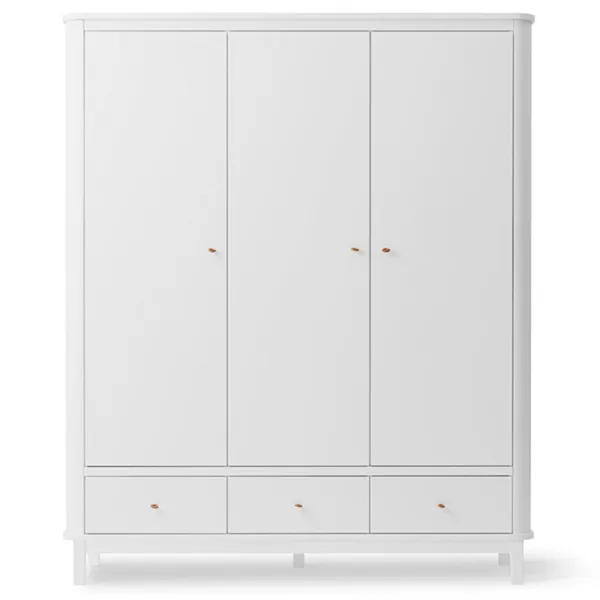 Oliver Furniture Wood Wardrobe 3 Doors White