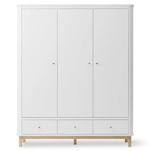 Oliver Furniture Wood Wardrobe 3 Doors White/Oak